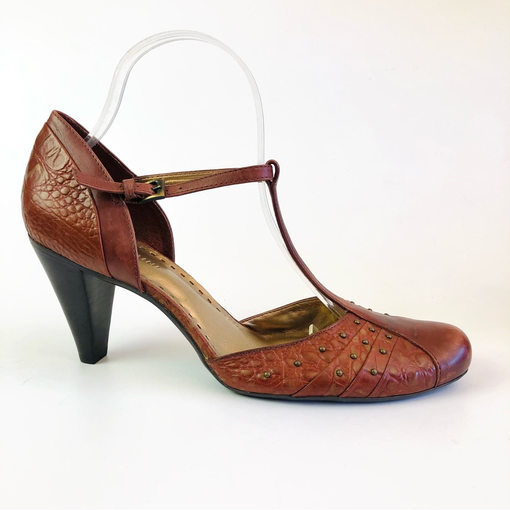 Gianni Bini Payton Snake Embossed T-Strap Pumps